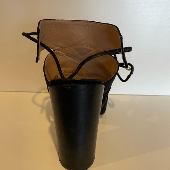 Microsuede black high heels! 🌟with chunky wood black heel Women’s size 8 - Picture 13 of 13